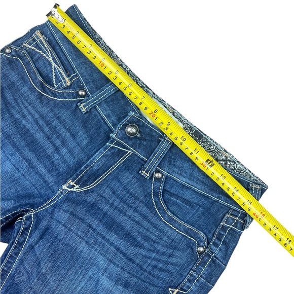 Ariat REAL Jeans Womens 29R Mid Rise Boot Entwined Stretch Western Cowgirl Ocean - Picture 11 of 14